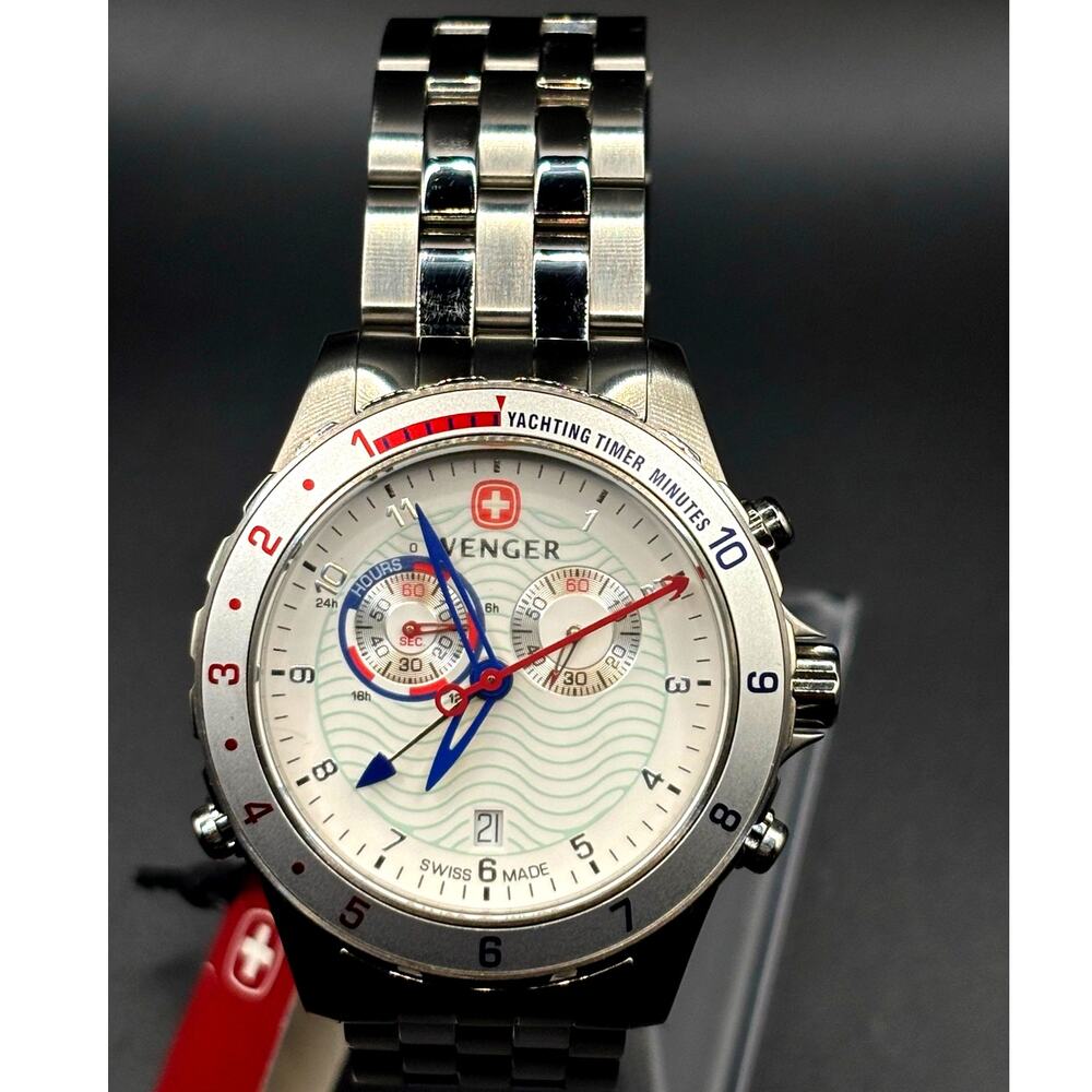 Wenger 70831 Aquagraph Yacht Racer Swiss Made Men's Chronograph Watch NIBWT
